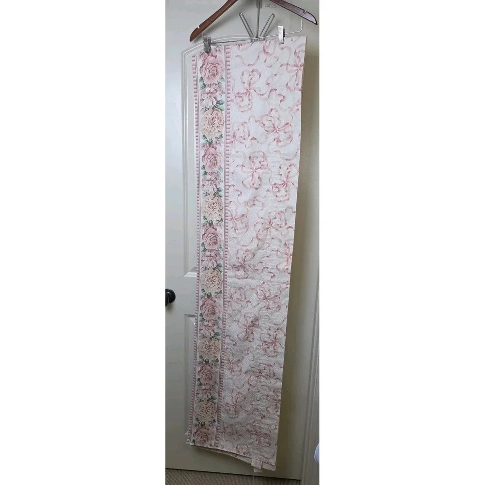 Vintage 80 90s Cottagecore Grandmillennial Floral Valances Dots Bows Ribbons Set